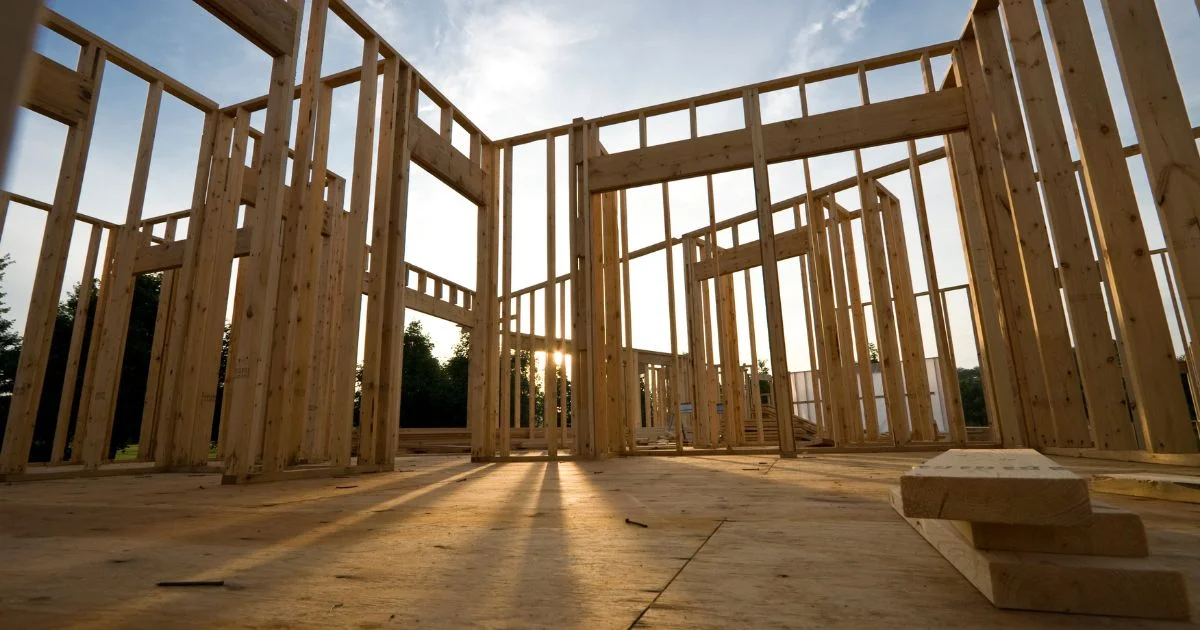 Wood framing of a home under construction